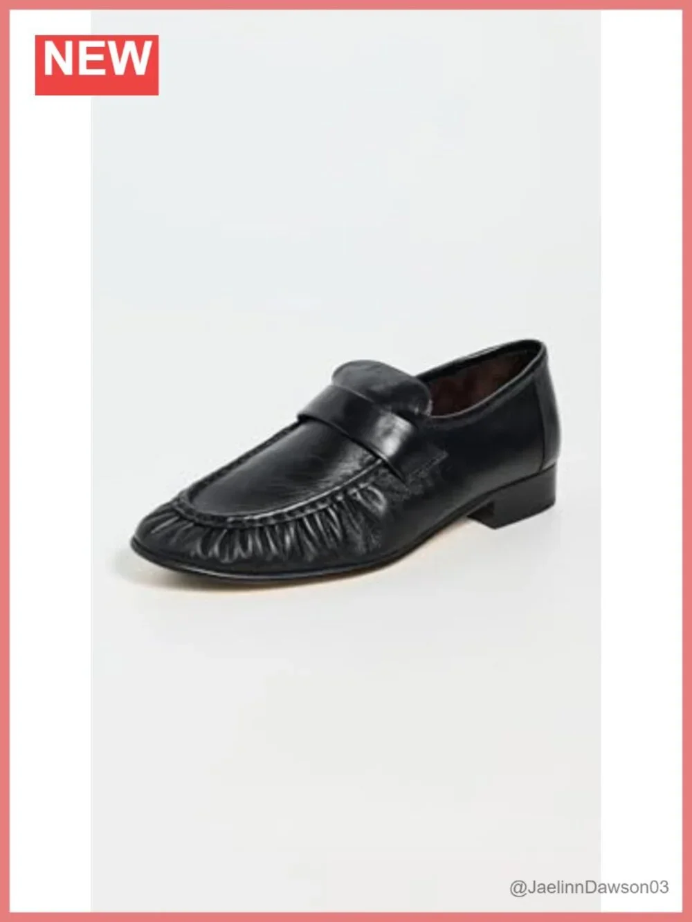 Leather Slip-On Loafers with Scrunched Detail